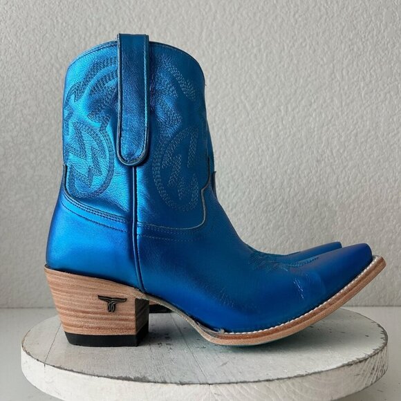 Lane SMOKESHOW Womens Cowboy Bootie 8.5 Blue Western Cowgirl Short Ankle Boots - Picture 2 of 11